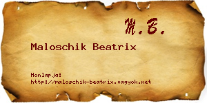 Maloschik Beatrix névjegykártya