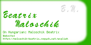 beatrix maloschik business card
